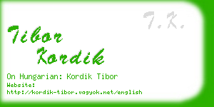 tibor kordik business card